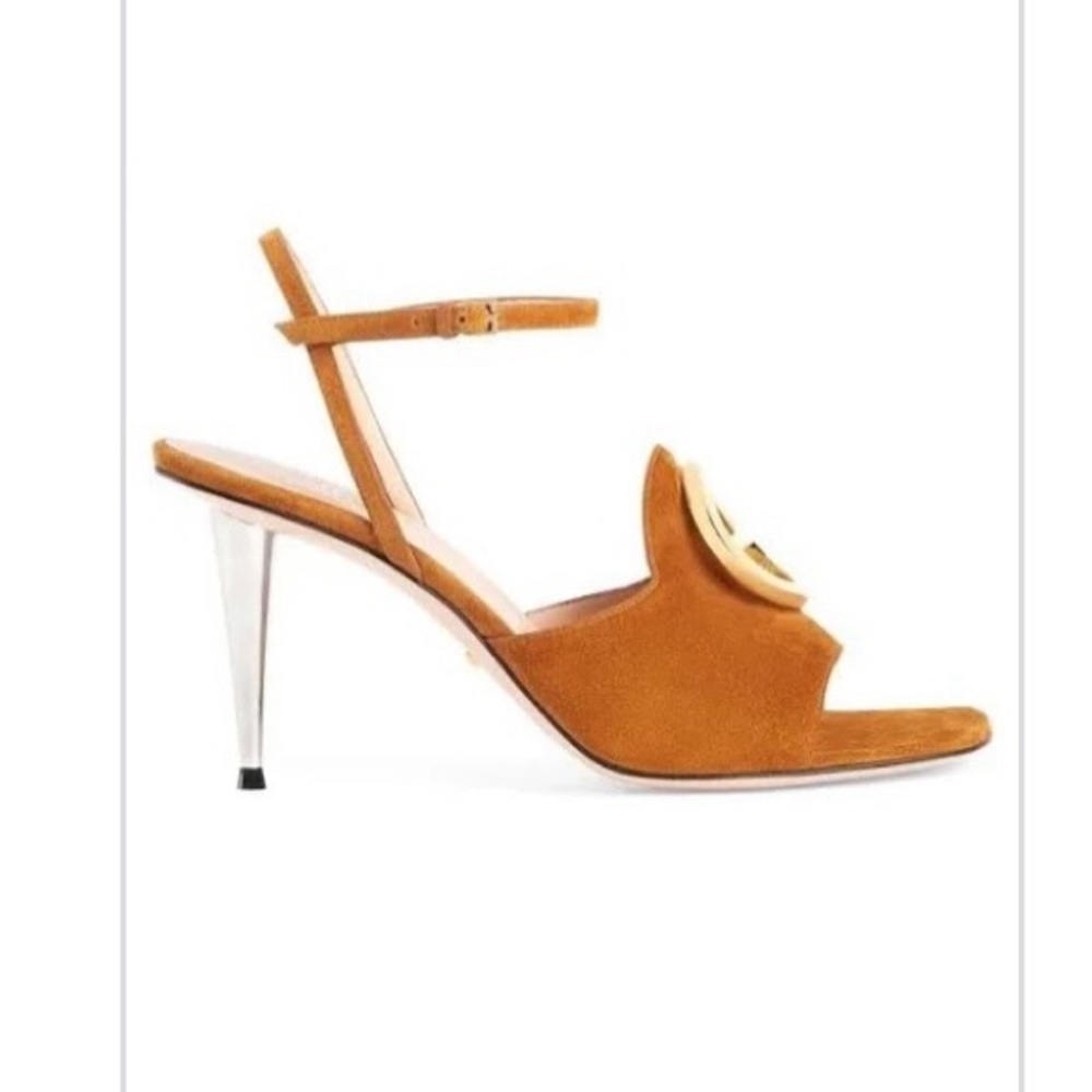 GUCCI BLONDIE SUEDE GG SANDALS GOLD SZ 42 $1150